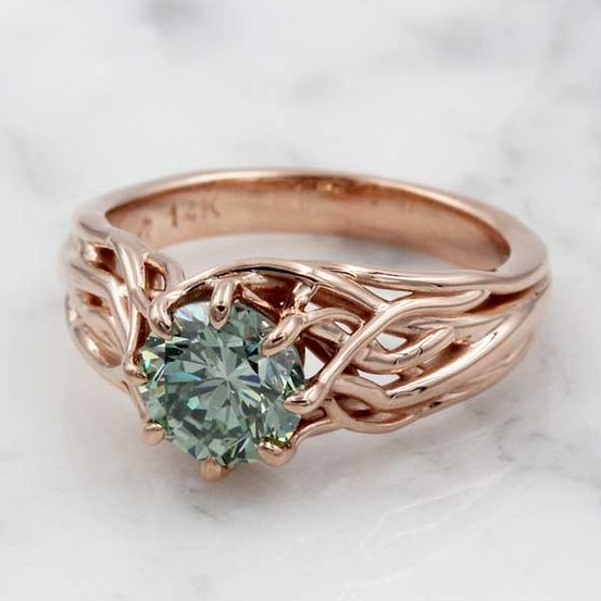 Vintage Green Zirconia Branch Ring