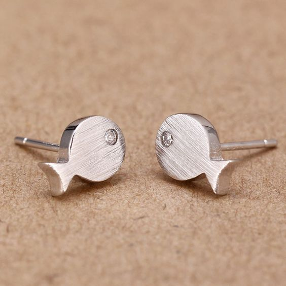 Vintage Silver Fish Earrings