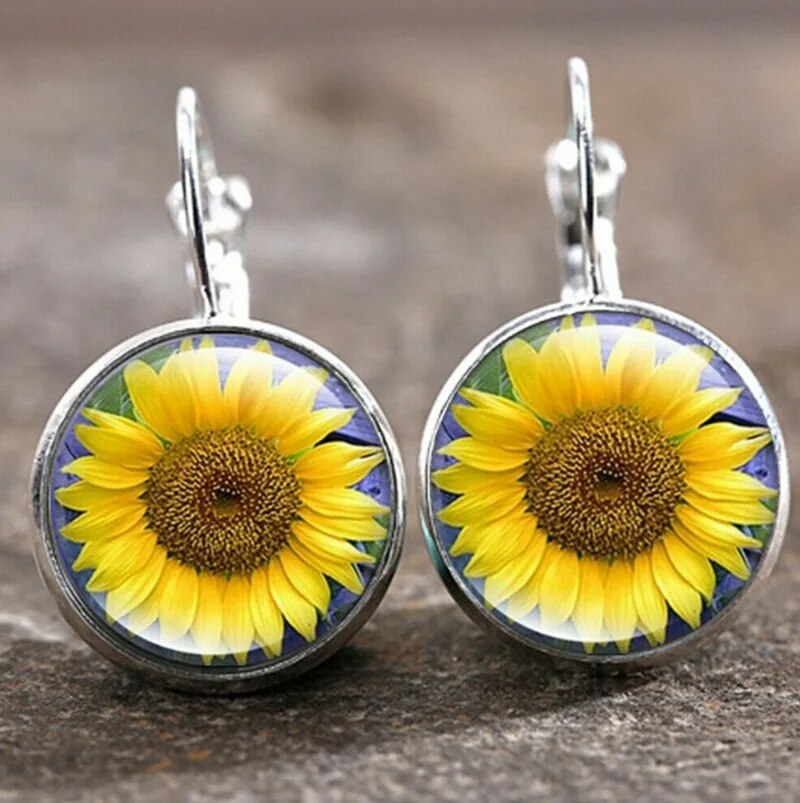 Vintage Yellow Sunflower Earrings