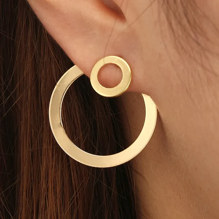 Vintage Double Golden Circle Earrings