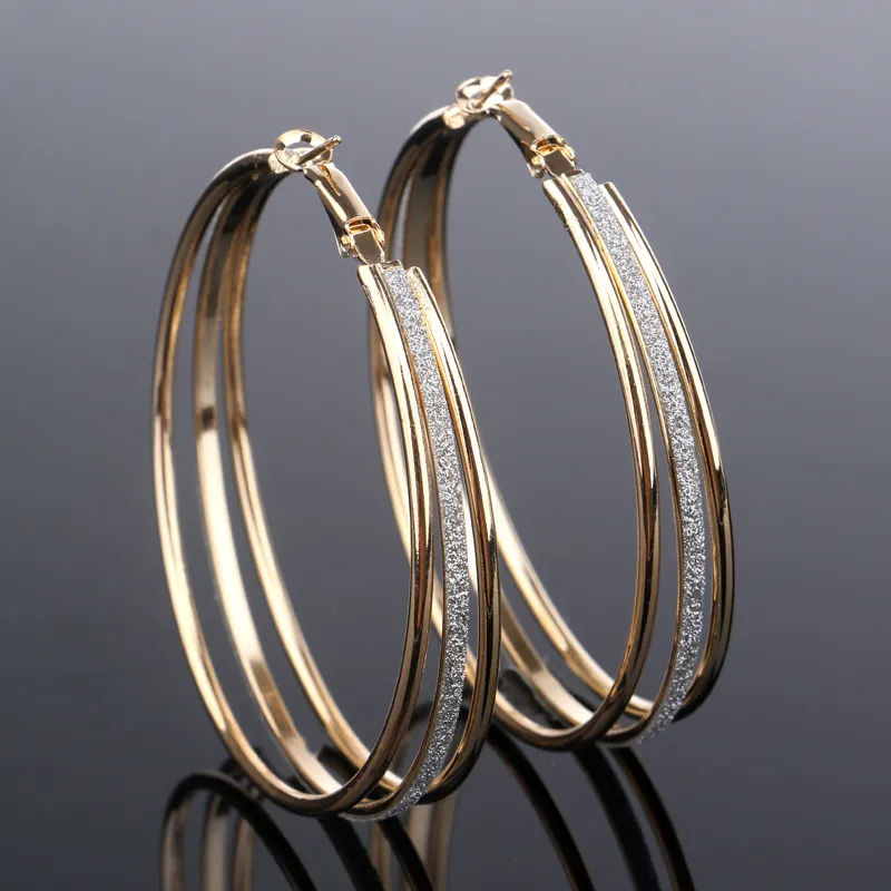 Vintage Bright Hoop Golden Earrings