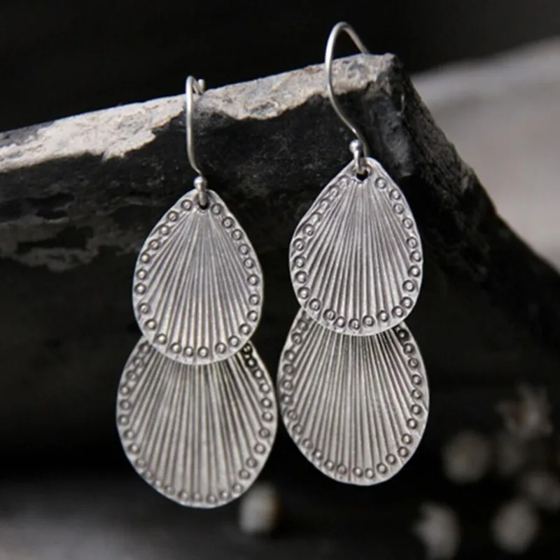 Vintage Silver Leaf Dangling Earrings