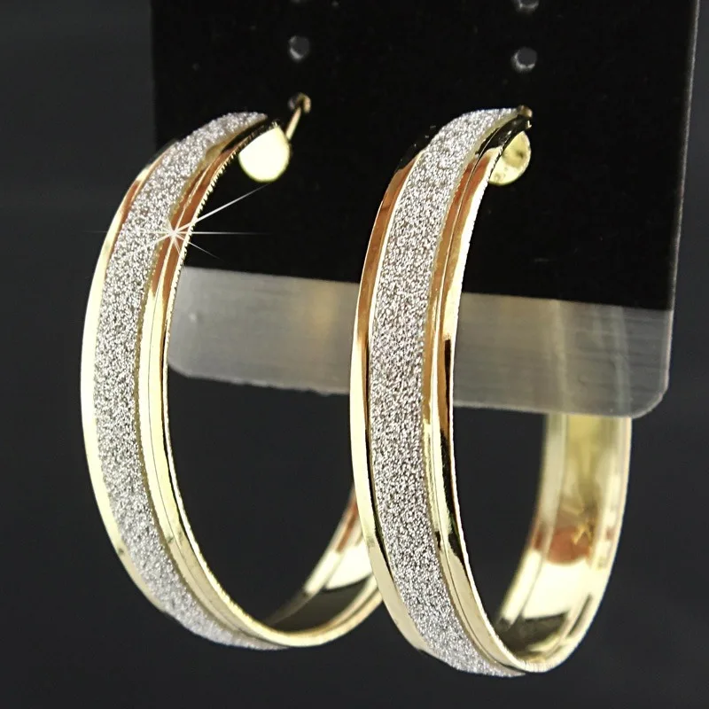 Vintage Golden Bright Hoop Earrings