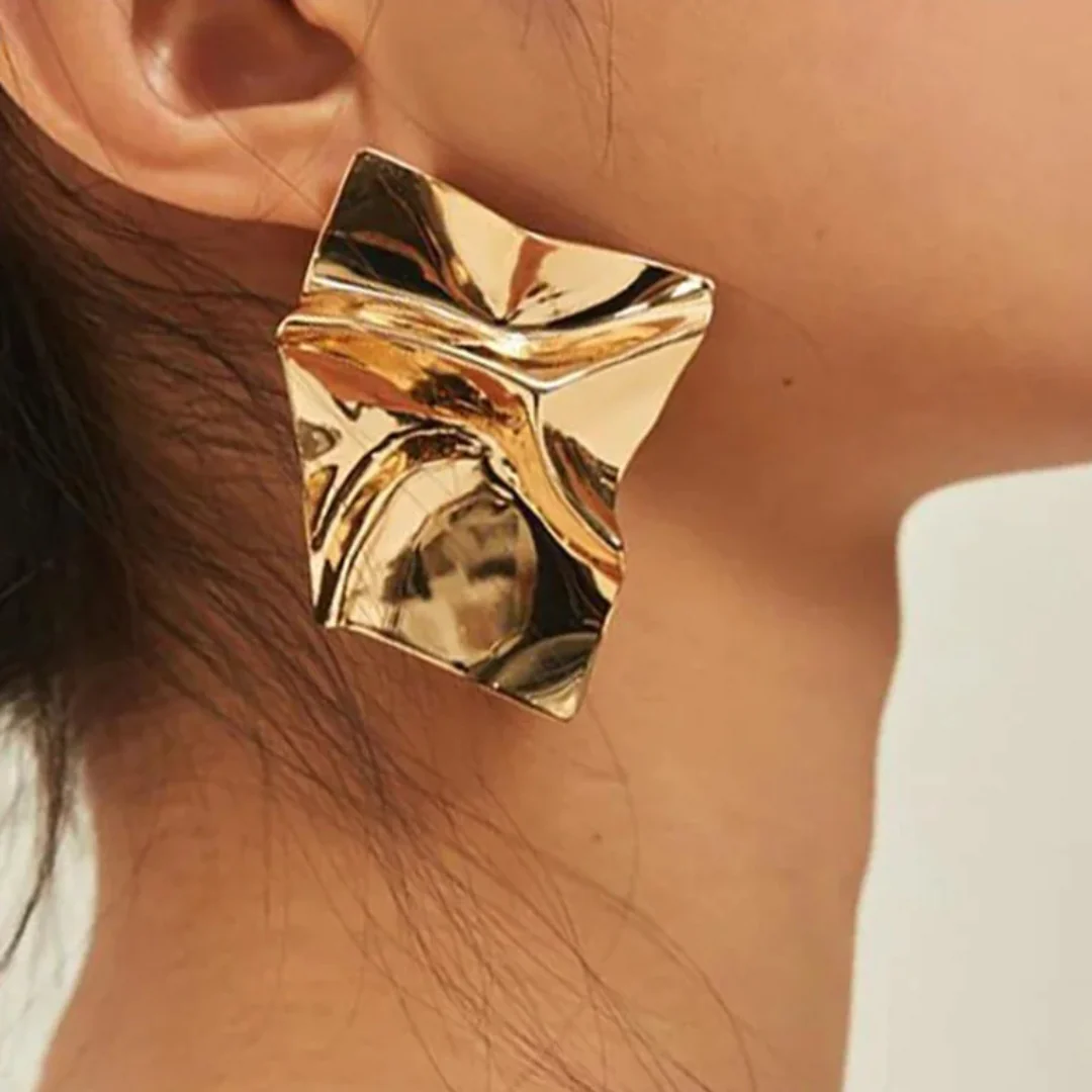 Vintage Golden Irregular Earrings