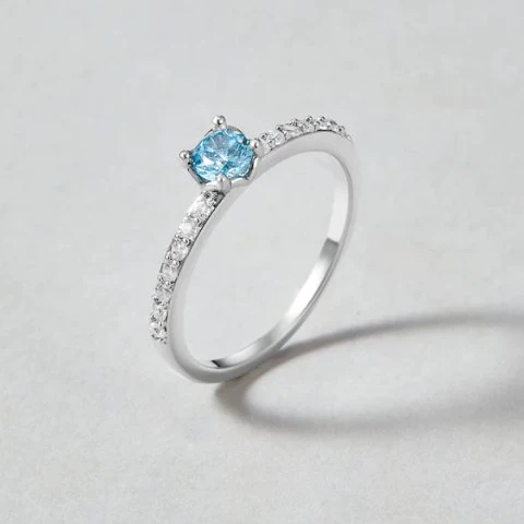 Elegant Blue Sky Crystal Ring