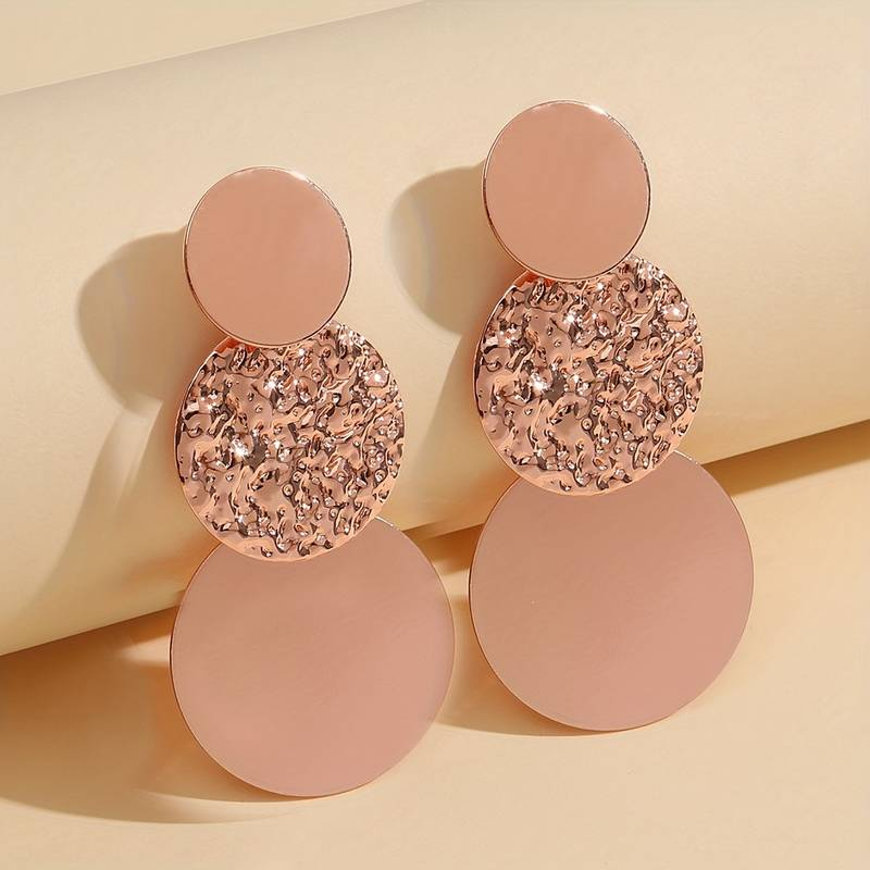 Vintage Pink Rounded Earrings