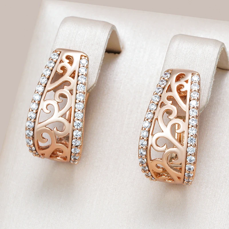 Elegant Hollow & Zirconia Earrings