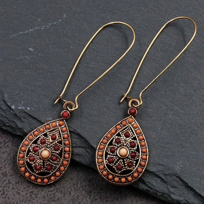 Vintage Drop Mandala Dangling Earrings