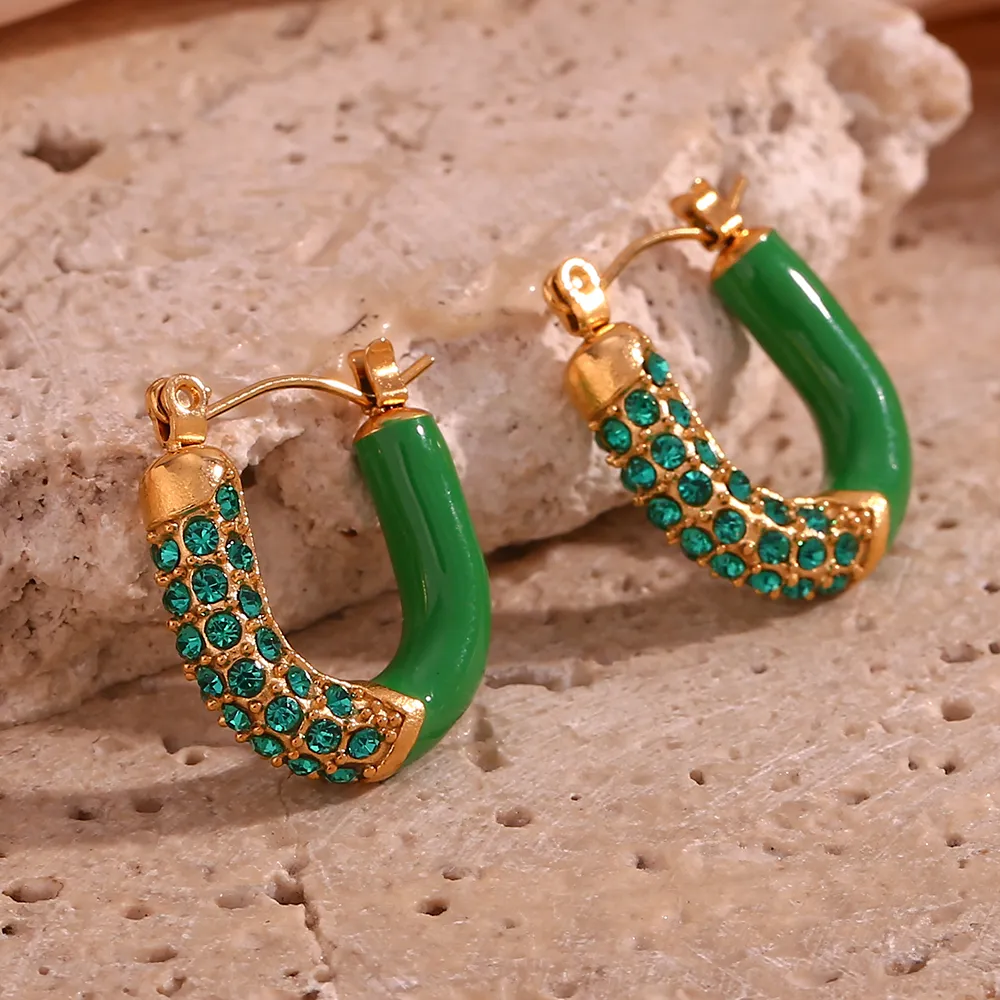 Vintage Green Gold Earrings