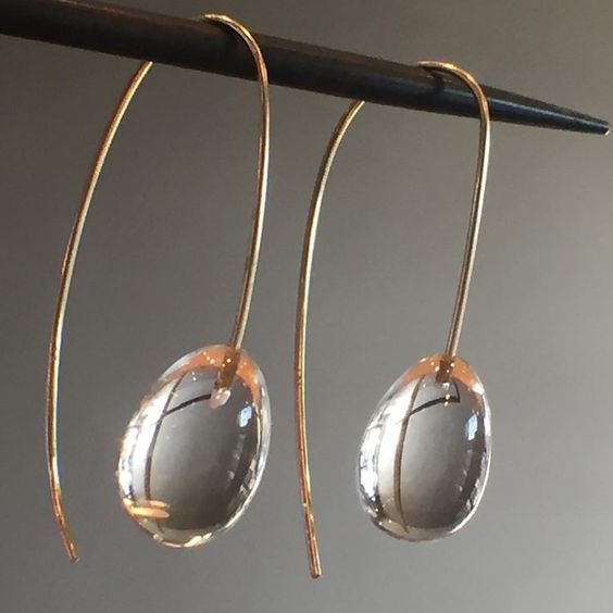 Vintage Grey Crystal Drop Earrings