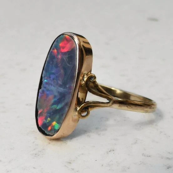 Vintage Colorful Golden Ring